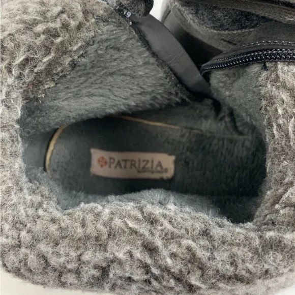 Patrizia By Spring Step Dawna Grey Multi Boots Size 39 (8-8.5) Gray Zip Sherpa - Picture 14 of 14